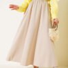 Side Tie Satin Dress Beige
