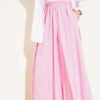 Side Pockets Loose Tencel Pants Pink