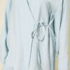 ⁦Side Tie Kimono Two-Piece Set Baby Blue⁩ - الصورة ⁦4⁩