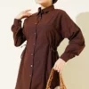 Side Tunnel Laced Shirt Brown