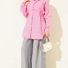Side Tunnel Laced Shirt Pink – Image 2