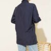 Gathered Sides Elastic Shirt Navy Blue – Image 3