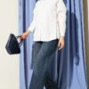 Side Tie Plain Shirt Ecru - Image 2