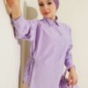 Side Tie Plain Shirt Lilac