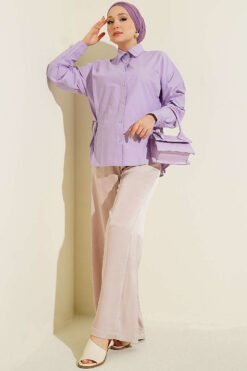 Alternative Ansicht von Side Tie Plain Shirt Lilac