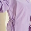 Side Tie Plain Shirt Lilac - Afbeelding 4