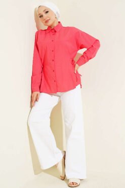 Alternative Ansicht von Side Tie Plain Shirt Pomegranate Blossom