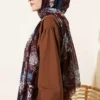 ⁦Leaf Pattern Shawl Series Brown⁩ - الصورة ⁦3⁩