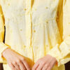 Leaf Embroidered Pearled Shirt Yellow - immagine 4