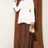 Half Hidden Buttoned Tied Tunic Ecru - Imagen 2