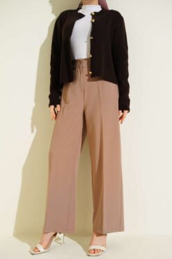 Half Waist Elastic Basic Pants