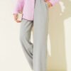 Half Waist Elastic Palazzo Pants Grey
