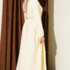 Half Brit Buttoned Ribbed Dress Yellow - immagine 3