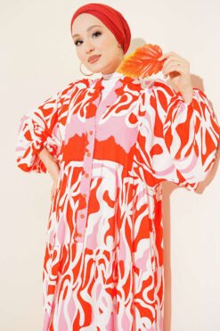 Vista alternativa di Asymmetrical Patterned Dress