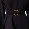 ⁦Half Hidden Buttoned Tied Tunic Black⁩ - الصورة ⁦4⁩