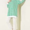 ⁦Horizontal Wide Striped Tunic Green⁩ - الصورة ⁦2⁩