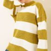 Horizontal Thick Striped Knit Tunic