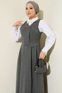 Vista alternativa di Vest-Style Buttoned Dress