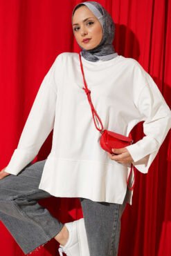 Basic Tunic with Slit Detail White