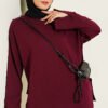 Basic Tunic with Slit Detail Burgundy