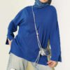 Basic Tunic with Slit Detail Navy Blue