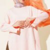 Basic Tunic with Slit Detail Powder Pink