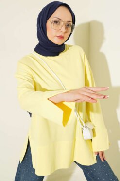Basic Tunic with Slit Detail Yellow