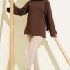 Split Detail Wide Sleeve Tunic Brown - Image 2