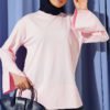 Split Detail Wide Sleeve Tunic Pink