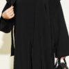 Split Detail Shawl Modal Three-Piece Set Black - immagine 4