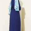 Long Tunic Set with Slit and Floral Accessory Navy Blue - immagine 3