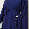 Long Tunic Set with Slit and Floral Accessory Navy Blue - immagine 4
