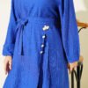 Long Tunic Set with Slit and Floral Accessory – Image 4