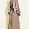 Long Tunic Set with Slit and Floral Accessory Mink - Image 3