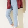 Slit Hem Jean Pants Beige