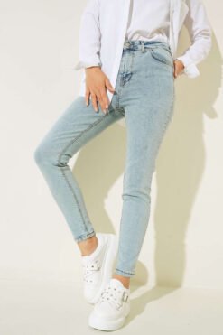 High Waist Slim Fit Trousers