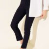 High Waist Belted Trousers Navy Blue