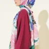 Lily Floral Bamboo Crinkle Shawl Camel - Imagen 3