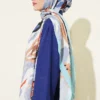 Lily Floral Bamboo Crinkle Shawl Mint – Image 3