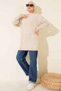 Vue alternative de Zigzag Knit Tunic Beige