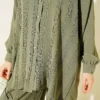 Zigzag Pattern Two-Piece Set Khaki - immagine 4