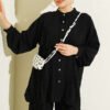 Zigzag Pattern Two-Piece Set Black – Image 2