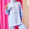 ⁦Chain Rope Detail Zippered Two-Piece Set Blue⁩ - الصورة ⁦2⁩