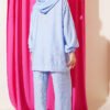 ⁦Chain Rope Detail Zippered Two-Piece Set Blue⁩ - الصورة ⁦3⁩