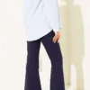 ⁦Chain Belted Flared Pants Navy Blue⁩ - الصورة ⁦3⁩