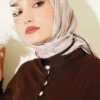 120 cm Pastel Floral Scarf Dark Brown - immagine 2