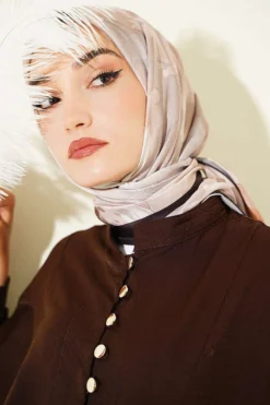 Alternative view of 120 cm Pastel Floral Scarf Dark Brown