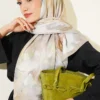 120 cm Pastel Floral Scarf Beige