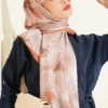 120 cm Pastel Floral Scarf Camel - immagine 2