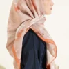 120 cm Pastel Floral Scarf Camel - immagine 3
